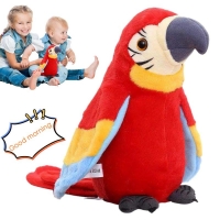 Repeats What You Say Electric Talking Parrot Plush Toy Soft Stuffed Animal Doll Interactive Toys For Kids Birthday Gifts