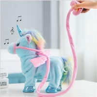 35cm Electric Walking Unicorn Plush Funny Toy Talking Toy Unicorn Singing Music Stuffed Toy For Children Kids Gift