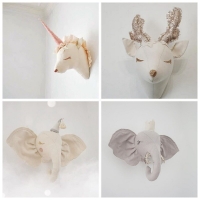 Unicorn, Deer and Elephant Plush Wall Mount for Kids Room Decoration
