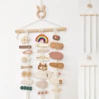 Wooden Hairband Holder for Baby Girls - Wall-Mounted Organizer for Room Decoration and Ornaments