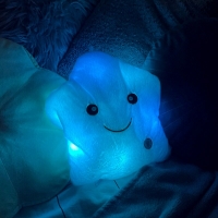 Luminous Plush Pillow Toy with LED Light, 34cm, Glowing Star Design - Ideal Gift for Kids and Girls.