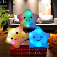 Glowing Star Pillow - 40cm Soft Stuffed Plush Toy with LED Lights - Creative Gift for Kids and Girls
