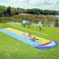 PVC Water Spray Slide Summer Lawn Waterslide Inflatable Sprinkler Pad Water Playground Fun Child Slide Mat Outdoor Pool Games