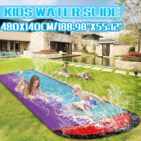 Kids Outdoor Water Slide with Spray - 480x140cm Aquatic Racing Lawn Toy for Summer Pool Fun