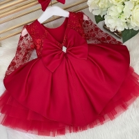 Baby Christmas Dress for Girls Toddler Kids Lace Birthday Clothes Little Girl Princess Wedding Party Gown for 0-2 Years Vestidos