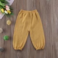 Toddler Infant Child Baby Girls Boy Pants Wrinkled Cotton Vintage Bloomers Trousers Legging Solid Pants 6M-4T