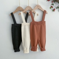 Newborn Trousers knitting Cotton Leggings For Baby Girl Overalls Infant Boys Strap Pants 3 Colors Autumn Spring New PP Pants
