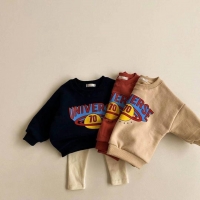 Unisex Planet Letter Sweatshirt & Cotton Leggings for Toddlers - Simple & Comfortable Wear