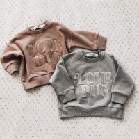 Unisex Baby Sweatshirt with Embroidered Letters, Long Sleeves and Casual Style for Autumn Season