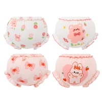 3 Piece/Lot 100%Cotton Baby Panties Kids Girl Infant Newborn Bow Underpants Wear Outside Fashion Shorts For Children Soft Briefs