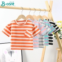 Kids' Striped Cotton T-Shirt: Summer Short-Sleeved, Breathable and Absorbent.