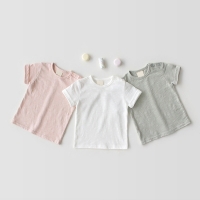 Soft Solid Color Short Sleeve T-Shirt for Boys and Girls, Perfect for Summer - Infant, Baby, and Children Outwear.