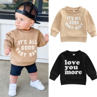 Baby Boys Sweatshirt - Focusnorm Casual Long Sleeve Pullover Outwear, 0-24 Months, 2 Colors Available.