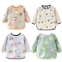 Waterproof Cotton Baby Bibs with Full Sleeves - Ideal for Feeding, Drawing and Messy Play