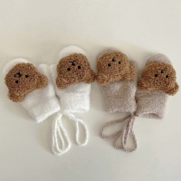 Cartoon Bear Baby Mittens - Winter Warm Toddler Gloves for Boys and Girls (1-4 Years)