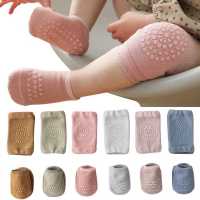 Anti-slip Baby Knee Pads and Socks Set for Crawling Safety (Solid Color)