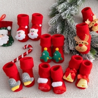 Baby Christmas Socks for Newborns Infant Short Socks Kids Children's Socks for Girls Boys Non-slip Print Cotton Toddler Clothing