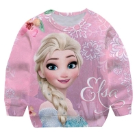 Frozen 2 Elsa and Anna Princess Sweatshirt for Girls, 3D Print, Long Sleeve, Round Neck, Spring/Autumn Costume, Sizes 1-14 Years.