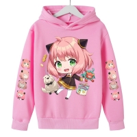Cartoon Spy x Family Printed Girls Hoodie - Anya Forger Design for Spring and Autumn Seasons