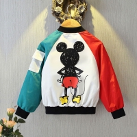 Mickey Mouse Boys Girls Jackets 2022 Spring Cute Cartoon Baseball Uniform Outerwear 2-12 Years Children Casual Coat Boys Clothes