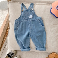 Autumn Kids Denim Overalls, Loose Fit Suspender Long Pants, Ages 1-7, Boys/Girls Fashion Clothing with Pockets.