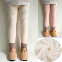 Cozy Girls' Cashmere Leggings - Elastic Winter Slim Pants with Fleece Lining