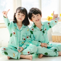 Children's Animal Cartoon Pajama Sets for Boys and Girls in Cotton for Autumn/Winter 2023