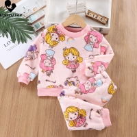 Cozy Cartoon Pajama Sets for Kids - Warm and Thick for Autumn/Winter Sleepwear