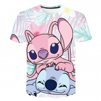 Children Boys Girls Stitch T Shirts Summer Short Sleeve Kids Stich Tops Tees Cartoon Casual Kids Clothes 1-14 Years Old T-Shirts