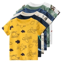 2023 Children's T-Shirt for Boys Girls Kids Shirts Baby Short Sleeve Full Print Toddler Cotton Cartoon Car Tee Tops Clothing