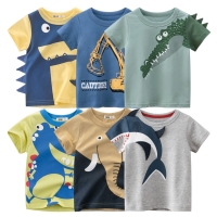 2023 Summer Children 3D Cartoon T-shirt for Boy Animal Printing Dinosaur Shark Boys T Shirt Girls Tops Tees Cartoon Kids Clothes