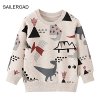 Spring Cotton Hoodies for Boys and Girls (2-7 years) with Dinosaur Cartoon design by Saileroad.
