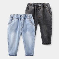 Kids' Elastic Denim Jeans for Spring/Autumn (Ages 2-10)