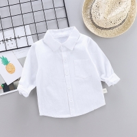 White Long Sleeve Baby Shirts for Boys and Girls 0-4 Years - Perfect for Weddings and Formal Events.