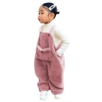 Flannel Suspender Warm Girl Winter Baby Overalls Kids Toddler Pants Boys Solid Girls Pants Leather Pants For Girls