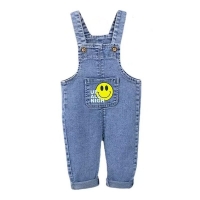 Children's Clothing Boys girls Spring Autumn New Denim Fitted Jumpsuit Stylish And Handsome Boy Baby Bib Pencil Pants 0-5Y