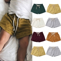 2019 Baby Summer Clothing Baby Boy Girl Short Harem Pants Sweatpants Cotton Bottoms PP Shorts Solid Cotton Linen Leggings 6M-3T