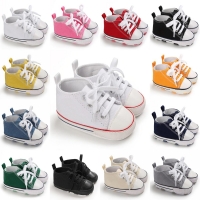Baby Shoes Boys Baby Girls Classic Canvas Casual Sneakers Newborn Star First Walker Toddler Soft Sole Non-Slip Walking Shoes
