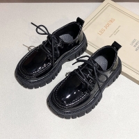 Black Wednesday Addams Cosplay Shoes for Baby Girls, Ages 2-7; Made of Imitation Leather and PU Material to Match Princess Dresses, 2023 Style.