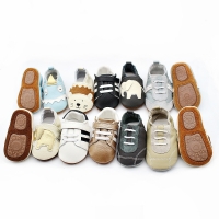 Infant Leather Crib Shoes for First Steps - Unisex Casual Sneakers for Toddler Boys and Girls, Ideal for Educational Walkers and Children.