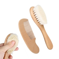 Natural Soft Bristle Wooden Baby Hair Brush for Newborns and Infants - Helps Prevent Cradle Cap and Encourages Healthy Hair Growth - Portable and Child-Friendly