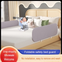 Height-Adjustable Portable Baby Bed Rail Guard, Safety Fence for Children's Crib with 0.8/1.2/1.5m Protection Barrier.