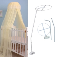 Adjustable Crib Canopy Holder Set with Mosquito Net Stand Accessory for Infants 0-12 Months.