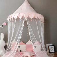 Foldable Cotton Teepee Tent for Kids Room Decoration and Play with Castle Design