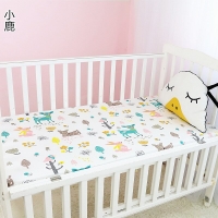Breathable Cartoon Fitted Sheet for Newborn Crib - Size 120x65cm