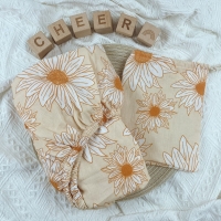 Cotton Muslin Baby Crib Sheet Set with Linen Cover - 70x130x22cm