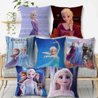 Elsa Frozen Princess Cartoon Cushion Cover - Girl's Gift (40x40cm) for Airplane and Sofa