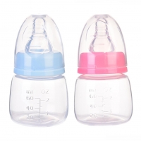 Portable 60ml Baby Feeding Bottle with BPA-Free Nipple for Safe Nursing of Infants, Suitable for Milk and Fruit Juice.