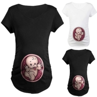 Summer Pregnancy Tshirt Size S-3XL Maternity Cute Baby Print O-Neck Short Sleeve T-Shirts Women Pregnant Clothes Funny Tops Tees