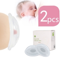 2 Pack Silicone Breast Milk Collector for Nursing Moms - Soft, Reusable and Gentle Nipple Suction Container